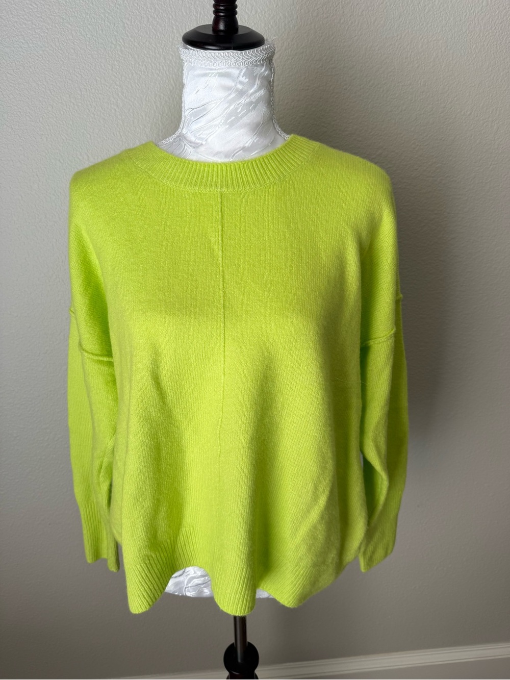 Vince Camuto Neon Lime Crewneck Sweater